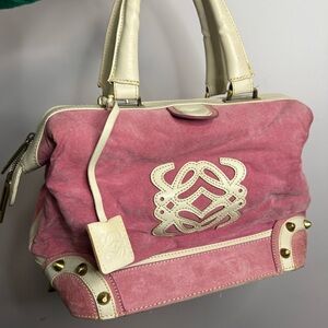Y2K Loewe Pink Designer Women's Bag Studded Suede